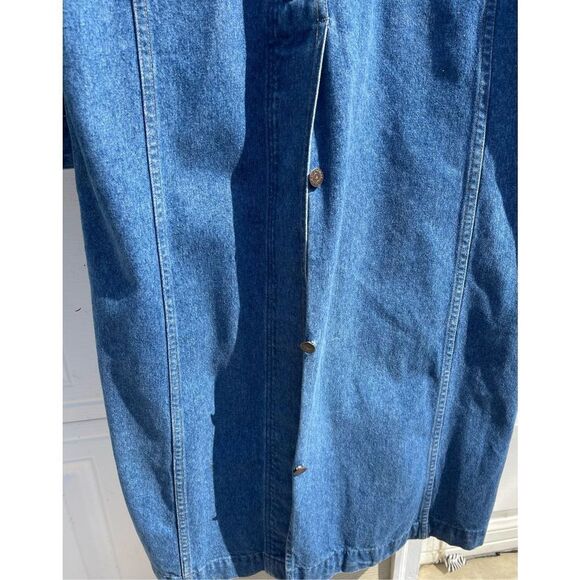 Vtg Levi’s Mens Levis XL Blue Denim Jean Long Duster Horseman Chore Coat Corduro - Picture 10 of 16